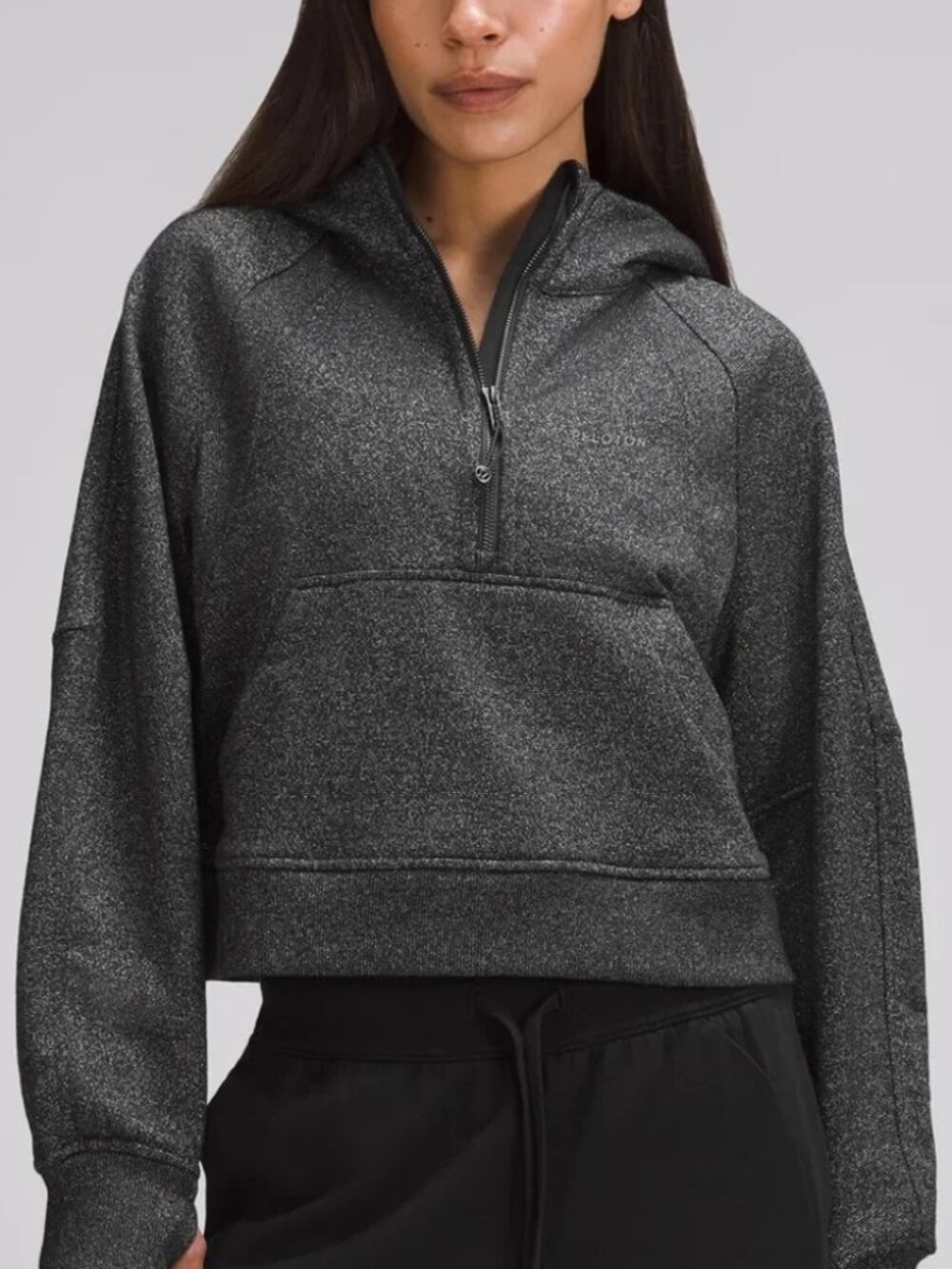 Lululemon Scuba Oversized Half zip Hoodie Spark Black/Silver Size XS/S